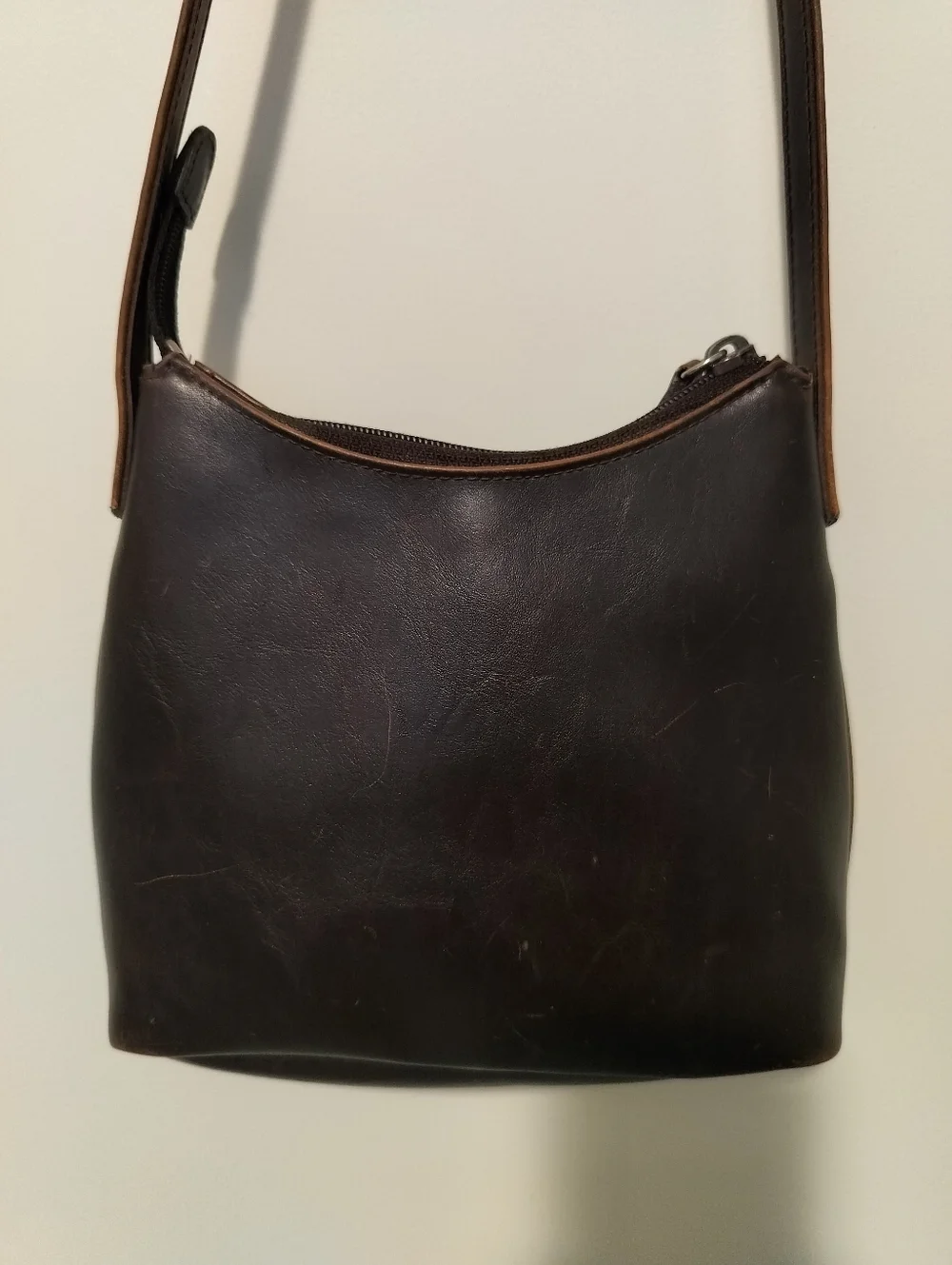 Liz Claiborne Dark Brown Leather Shoulder Messenger